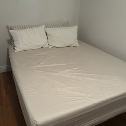 Queen Gel Memory Foam Mattress + Bed Frame + New Mattress Protector Bundle