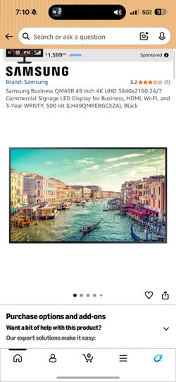Samsung 49” HD TV 4K