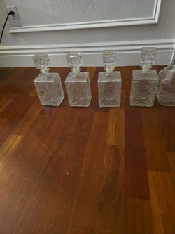 1960 Whiskey Decanters and wine