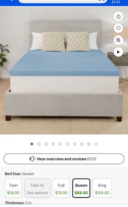 凿 (4.4) 5,624
Mainstays 3" Memory Foam Mattress Topper, Queen