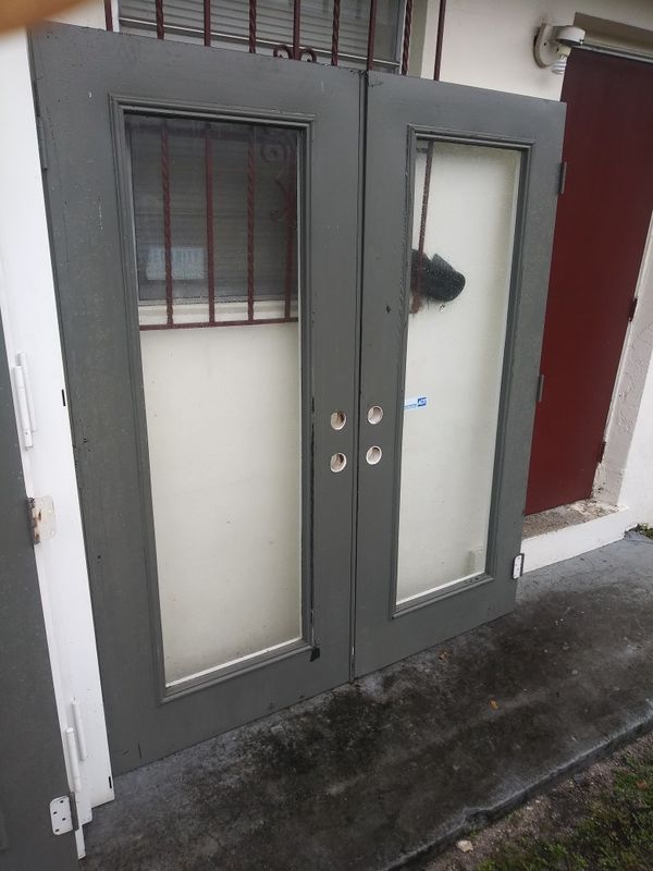Exterior metal coated full view double doors for Sale in