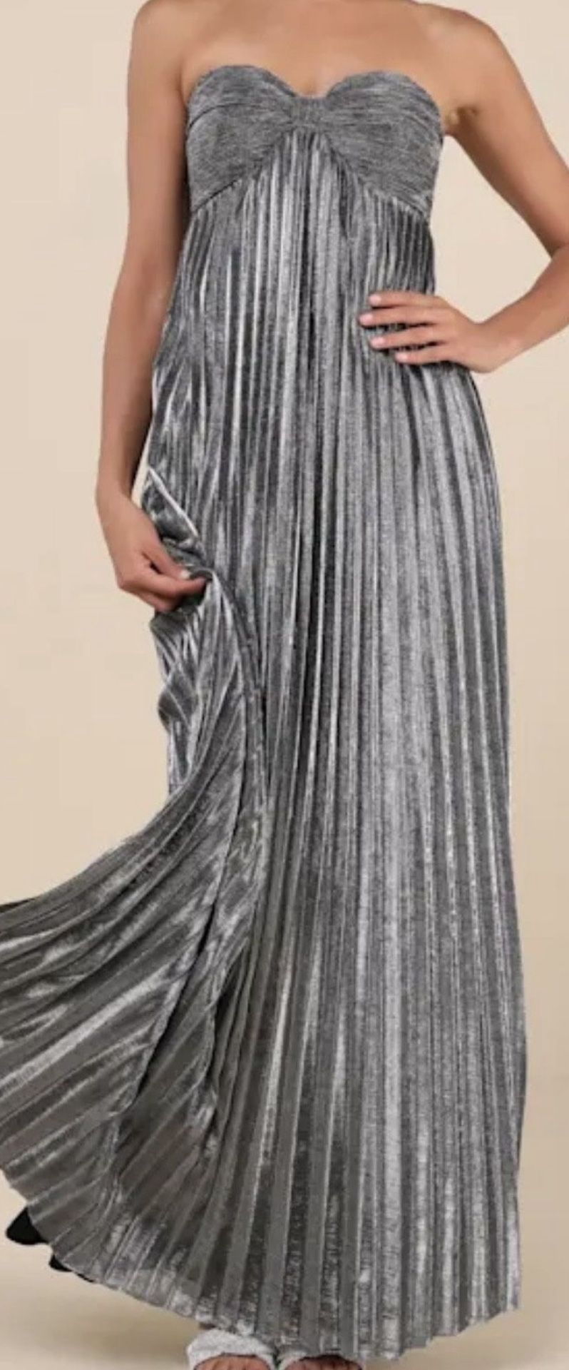 Silver Metallic Dress xs Formal Dress Mermaid Inspo Dress