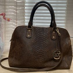 Authentic Michael Kors Chocolate Brown Python Purse