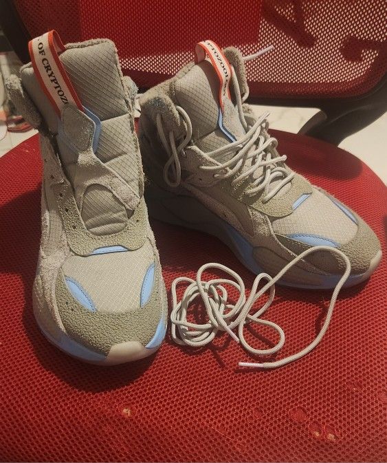 Men's 9 Puma RSX Mid Yetiman Special Edition Suede Gray & Baby Blue 387765-01