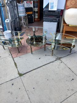 Vintage Hollywood Regency Two Tier Italian Églomisé Glass Side Tables