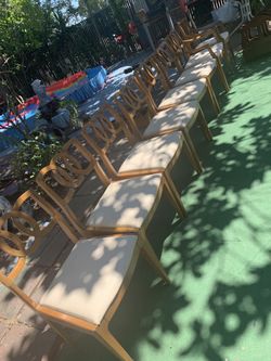 Dining chairs are selling all together good condition eight of them