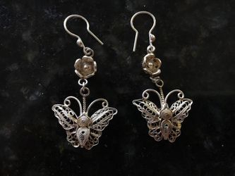 Mother’s Day Special Butterfly model filigree 925 silver earring