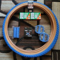 NEW Bicycle Bmx Parts Bundle 24" Blue