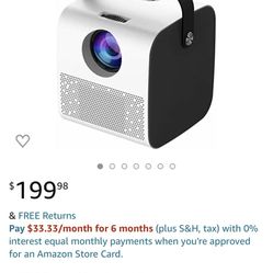Mini Portable Projector for Outdoor Movies - Phone Projectors with Bluetooth, 8500 Lux Small LED Projector, Compatible w iPhone, TV Stick, PS5, HDMI,