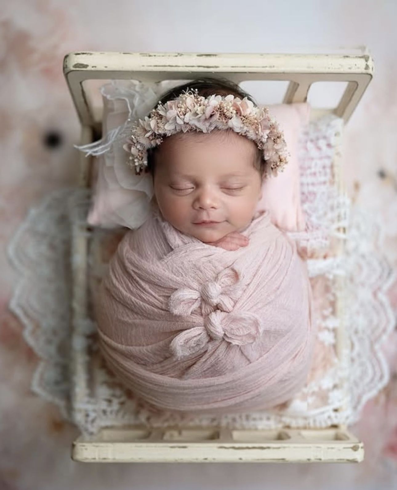 White Wash Newborn Bed 