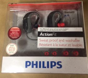 Philips Bluetooth Stereo Headset sweat proof, washable resistant EarPods SHB6017/28 (Black) earhook, headphones