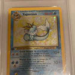 1st Edition Holo Jungle Vaporean Psa 4