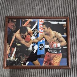 MANNY PACQUIAO SIGNED AUTO BOXING PHOTO Vs Oscar De La hoya 
