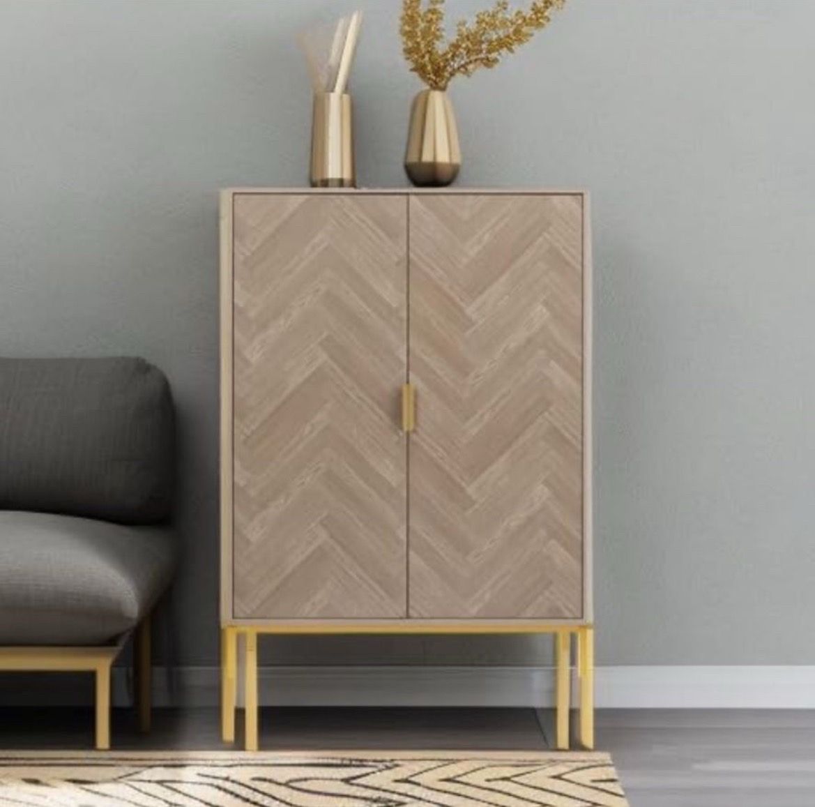 Two Chevron Cabinet Cupboards