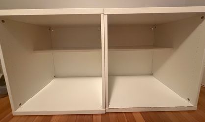 Set of 2 White Modular Bookshelf / Storage Unit