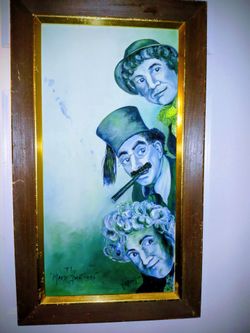 Framed Marx Brothers Signed Painting
