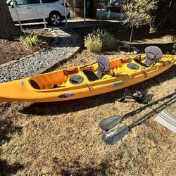 Tandem kayak with optional (included) pedal drive