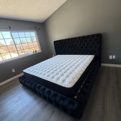 New In Box King Bed Frame With Mattress (Read Description Below)