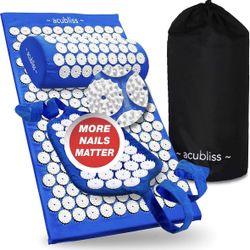 Acupressure Mat, Strap & Pillow Acupuncture Pressure Points for Back Pain Relief, Increased Energy