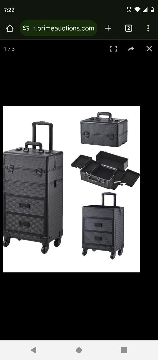 4 In 1 Rolling Salon Barber Tattoo Equipment Train Case Organizer For Travel Lockable - New