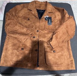 Men's faux Suede Jacket Brown
