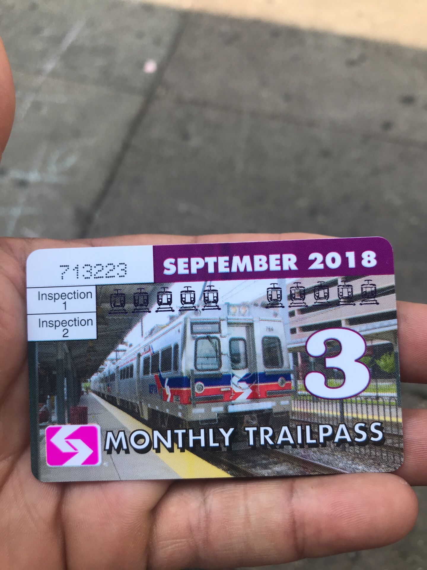 Septa September monthly trail pass $150