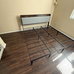 King Size Bed Frame With Upholstered Headboard