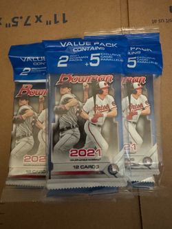 2021 Bowman Baseball Value Pack - 2x Packs 12 Cards Per + 1x Pack of 5 Camo SP