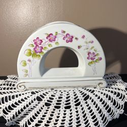 Porcelain Vase With Violets By L & M