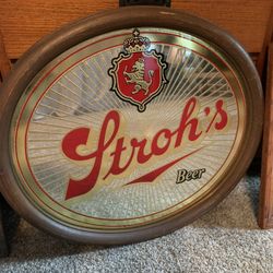 Vintage Strohs Beer Bar Mirror  