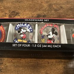 Mickey Mouse Glassware Set Of 4
