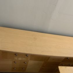 Nice Wood Marble  Like Dresser With Mirror  