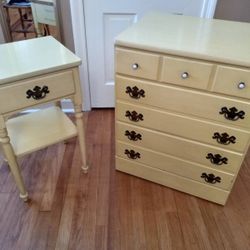 Vintage Ethan Allen CRP Custom Room Plan Dresser and Night Table Set - Circa 1976