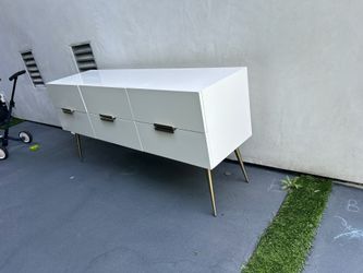 White dresser gold hardware