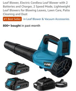 Leaf Blower, Electric Cordless Leaf Blower with 2 Batteries and Charger