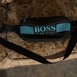 HUGO BOSS PIXEL Waist Bag Black & Turquoise  Sling Bag Shoulder Pack