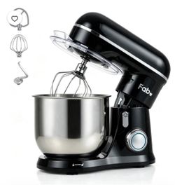 FAB-3.5 QT 300W Stand Mixer with Stainless Steel Bowl, 10 Speeds & 3 Attachments – Black