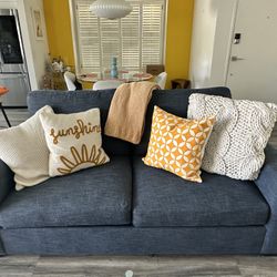 Pottery Barn Sofa In Indigo Performance Fabric