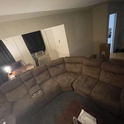 Sectional Couch Double Recliner