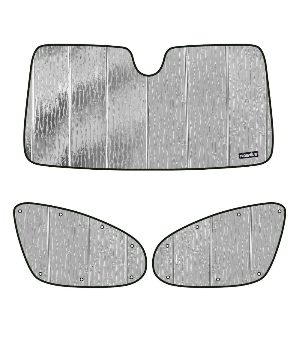 Pigenius Windshield And Front Door Window Sun Shade For 2015-2023 Ford Transit Van Mid/High Roof, Custom Fit Front Window Shade - Premium Folding Suns