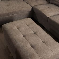 Victori 104" 3-Piece Sectional Sofa Set w/Ottoman – Grey, 2023