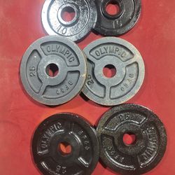 120Lbs 2" HOLE OLYMPIC PLATES. 4-25s.  2-10s 
11525 S  HALSTED/ 7111.S WESTERN WALGREENS 
105$      CASH ONLY AS IS.