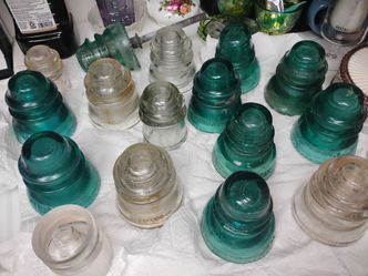 17 Telephone Glass insulators