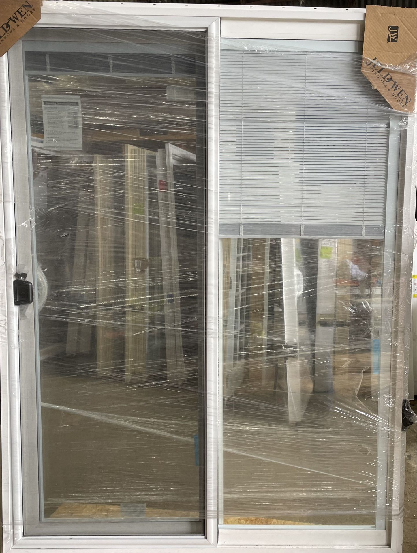 New 60x80 JeldWen Sliding Patio Door, Built-in Blinds
