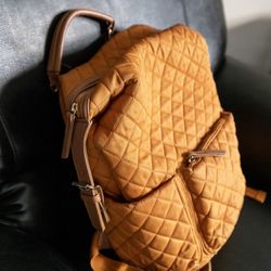 Tommy Bahama Orange Quilted Backpack Bag Purse