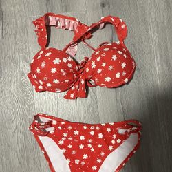 Red Floral Bikini - Women’s S/M