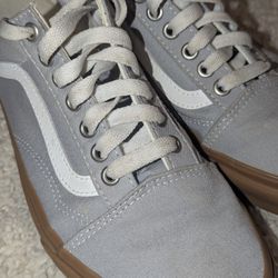 Old School Grey, White And Gum Vans