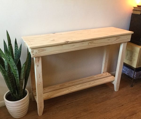 Unfinished Wood Sofa Table Entryway Console Tall Shelf Unfinished Wood Sofa Table Entryway Console Tall Shelf Side Accent Farmhouse Display Custom Handcrafted