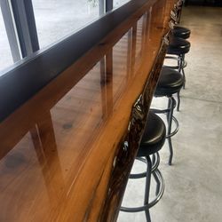 Live Edge Epoxy Bar Tops with Stools