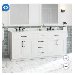 OVE Decors 72" Alonso Bath Vanity in White (no Countertop) $650